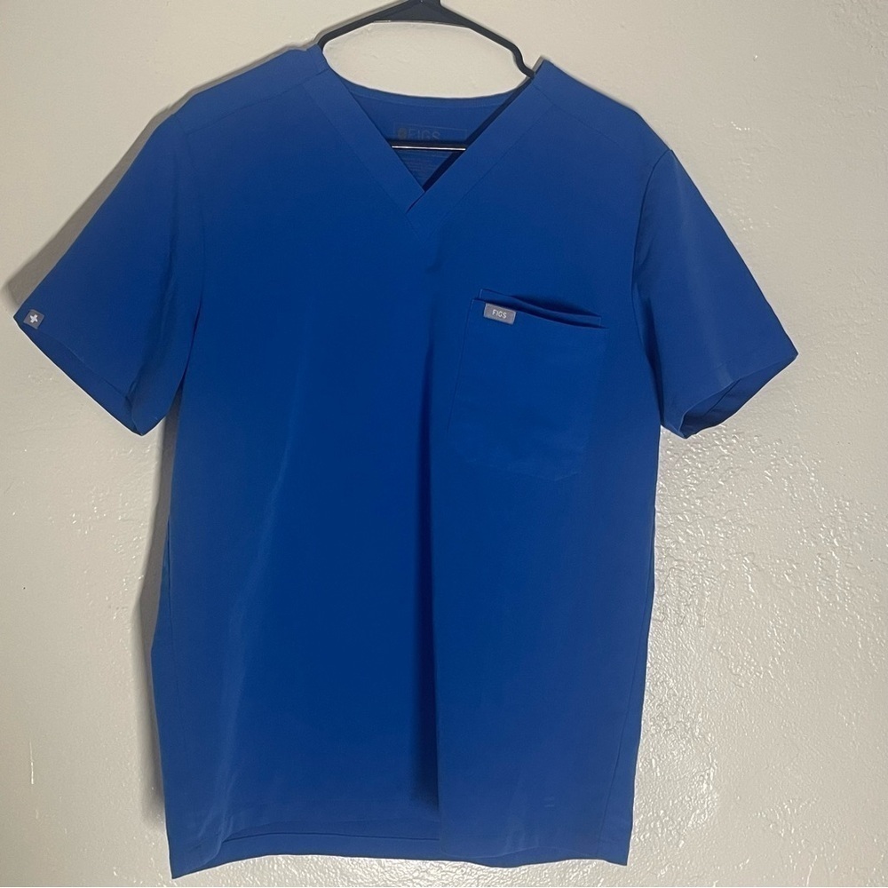 Figs Scrub Top Technical Collection Size Medium  Blue